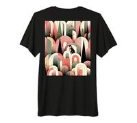 Coral Pink Cream Geometric Abstract Art Deco Penguin Forest T-Shirt Haut de Gamme