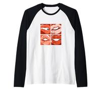 Coral Read My Lips Coral Color Graphic Manche Raglan