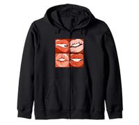 Coral Read My Lips Coral Color Graphic Sweat à Capuche