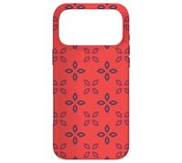 Coral Red Maroon Petal Leaf Motifs Cross Blossom Pattern Coque pour iPhone 17 Pro Max