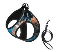 Coral Reef Harnais réglable pour chien avec clips pour laisse