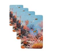Coral Reef Lot de 4 cartes parfumées à suspendre pour voiture, aromathérapie, armoire, salle de bain, voiture, miroir intérieur