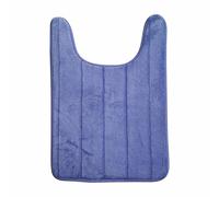 Coral Velvet Tapis de sol antidérapant en forme de U en coton à mémoire de forme de U pour salle de bain Tapis de toilette antidérapant 20 x 24 cm Grand tapis moelleux (bleu, B)