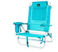 CORAL2108 Chaise de Plage Pliable avec accoudoirs | 7 Positions | Moderne, Design Classique | Portable par Son Sac à Dos Pratique | Usage extérieur