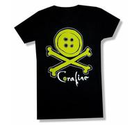 Coraline Cross Bones Other Side Girls Juniors Black T Shirt New Official