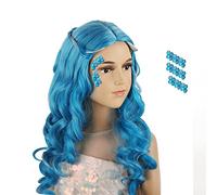 Coraline Perruque longue bleu clair bou pour Halloween, fête costumée