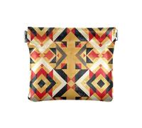 Coraline Petit sac à main en cuir pour femme Motif géométrique Rouge/noir