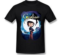 Coraline Poster The Movie Men T-Shirt Printed Camiseta Black Tee Top XL