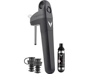 Coravin | Système de conservation du vin Pivot pour vin rouge et blanc | Garde le vin frais - Bouchon de vin réutilisable | 2 bouchons Pivot & 1 Pure Capsule Inc | Cadeau de vin | Noir