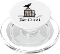 Corbeau brillant avec clé de déverrouillage Cage Corbeau Blackbird Raven PopSockets PopGrip pour MagSafe