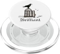 Corbeau brillant avec clé de déverrouillage Cage Corbeau Blackbird Raven PopSockets PopGrip pour MagSafe