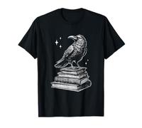 Corbeau Corbeau Livre Amant Littéraire Oiseau Lecture Style T-Shirt