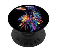 Corbeau Corneille Oiseau Choucas des Tours Corbeau Brumeux PopSockets PopGrip Adhésif