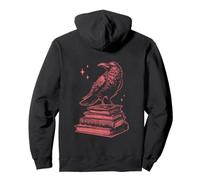 Corbeau corvidé Livre Lecture Style Gothique Rouge Sweat à Capuche