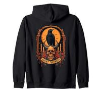 Corbeau Crâne Gothique Horreur Halloween Nuit Occulte Sweat à Capuche