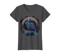 Corbeau D'Odin Viking Midgard Thor Valhalla T-Shirt, Femme, Chiné Foncé, XS