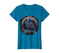 Corbeau D'Odin Viking Midgard Thor Valhalla T-Shirt, Femme, Saphir, 3XL