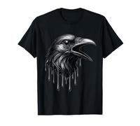 Corbeau Fondant Qui coule Tatouage Punk Animal féroce Grunge T-Shirt