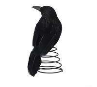 Corbeau Halloween pour Sommet d'Arbre Miniature Effrayant | Design effrayant, simulées, base à ressort, ambiance Halloween, décoration unique