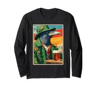 Corbeau Irlandais rétro à Boire de la bière Vintage St Patrick Day Manche Longue