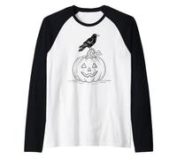 Corbeau Jack O Lantern Citrouille d'halloween Manche Raglan