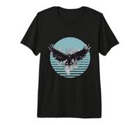 Corbeau Lune Corbeau Gothique Nature Sombre Oiseau Mystique T-Shirt Haut de Gamme
