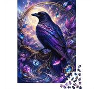 Corbeau Lune Gemme 1000pcs Mini Puzzle pour Famille Difficile | 70x50cm Carton Décor Salon Structure Durable Cadeau Anniversaire Soulagement Du Stress