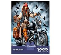 Corbeau Motard Pirate 1000 Pièces Coffret Puzzle Charme Rebelle Puzzle Classique Carton Solide - Ultra Dur pour Couples, Top Noté, Activité Parfaite À La Maison 70x50cm/1000pcs