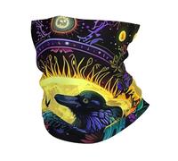 Corbeau Mystique Lune Fleurs Feuilles Plante Noire Unisexe Cache Cou Douce Tour De Cou Léger Bandeau pour Moto Été Sport Marche