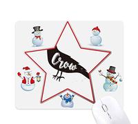 corbeau noir et blanc esquisse ombre animal le bonhomme de neige étoile tapis de souris