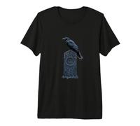 Corbeau Noir sur Pierre tombale - Gothique T-Shirt Haut de Gamme