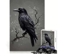 Corbeau perché sur Une Branche hivernale Puzzle de 1000 pièces pour Adolescents Stimule la mémoire Détente en Douceur Coupe Premium Surprise d'anniversaire (38x52cm)