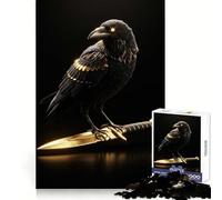 Corbeau perché sur Une dague dorée Puzzle de 1000 pièces pour Adultes et Adolescents Jeu de logique Solide et Amusant, découpe de précision Cadeau du Père Noël (38x26cm)