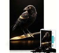 Corbeau perché sur Une dague dorée Puzzle de 1000 pièces pour Adultes et Adolescents Jeu de logique Solide et Amusant, découpe de précision Cadeau du Père Noël (38x26cm)