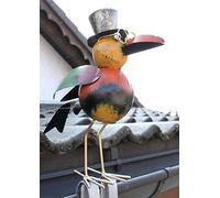 Corbeau pour la gouttière 30 cm 2344 dachschmuck oiseau en métal pour le jardin