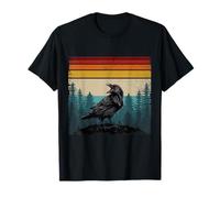 Corbeau rétro des années 70 et 80 pour amoureux des oiseaux T-Shirt