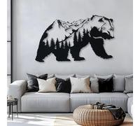 Corbeau sur Une Branche, décoration Murale en métal Noir, Style Gothique, pour Salon, Chambre ou Bureau. Sculpture Murale d'intérieur prête à accrocher, Cadeau Gothique Nature (60 x 35 cm).