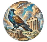 Corbeaux d'or à Trois Pattes 1000 Pièces Puzzle Intelligence Cute Animals Puzzle Circulaire Décoration Moderne DIY Décoration pour Enfants Cadeau (67.5x67.5cm)