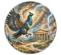 Corbeaux d'or à Trois Pattes 1000 Pièces Puzzle Intelligence Cute Animals Puzzle Circulaire Décoration Moderne DIY Décoration pour Enfants Cadeau (67.5x67.5cm)