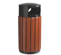 Corbeille 40 litres Rossignol ronde extérieur bois