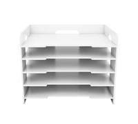 Corbeille à Courrier,Bac à courrier réglable- Organiseur de Documents A4 - pour l'école et la Maison - Fournitures de Bureau, 33,5 x 25,5 x 28 cm - 5 Couches - Blanc(2PC)