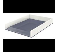 Corbeille à courrier Leitz WOW 53611001 plastique finition métallisée brillante blanc pour bureau