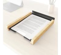 Corbeille à courrier, Organiseur de Bureau, sans Plastique, fabriqué en métal Robuste et en Bambou - la Corbeille à courrier Peut contenir des Feuilles A4 - empilable, Noir - KD Essentials