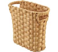 Corbeille à déchets en osier avec poignées intégrées, mini panier multifonction pour la maison et le bureau, design compact et construction durable avec un savoir-faire artisanal fin