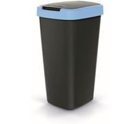 Corbeille à déchets KEDEN COMPACTA Q 25 litres poubelle NSAB25-2717C - noir avec bordure bleue Noir