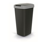 Corbeille à déchets KEDEN COMPACTA Q 25 litres poubelle NSAB25-429U - noir avec cadre gris
