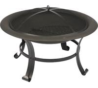 Corbeille à feu élégante Ø 76 x 53 cm avec pare-étincelles - Coupelle à feu robuste pour le jardin et la terrasse - Foyer extérieur pour des soirées agréables - Noir