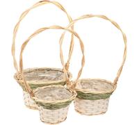 Corbeille à fleurs Set Nature Vert Gris Blanc Ø18-26cm 3pcs Printemps Déco