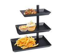 Corbeille a Fruit 3 Etages Noir, Presentoir Aperitif Buffet de Service | pour Cupcakes,Muffins, Gateau, Panier Fruits,Corbeille Fruits,Présentoirs en Métal pour Desserts, Pâtisseries, Biscuits