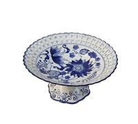 Corbeille a Fruit Plateau à thé de Style Chinois, Plateau Fruits en Porcelaine Bleue et Blanche Peint la Main, Dessert rétro, secs, céramique, Ornements Zen Assiette de Fruits(S)